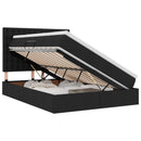 LED opbevarings seng med madras Sort 140 x 200 cm Stof