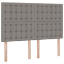 LED opbevarings seng med madras Gråbrun 140 x 200 cm Stof