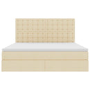 LED opbevarings seng med madras Creme 160 x 200 cm Stof