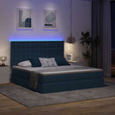 LED opbevarings seng med madras Blå 160 x 200 cm Stof