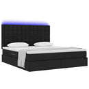 LED opbevarings seng med madras Sort 180 x 200 cm Stof