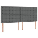 LED opbevarings seng med madras Mørkegrå 200 x 200 cm Stof