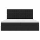 LED opbevarings seng med madras Sort 200 x 200 cm Stof