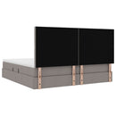 LED opbevarings seng med madras Gråbrun 200 x 200 cm Stof