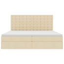 LED opbevarings seng med madras Creme 200 x 200 cm Stof