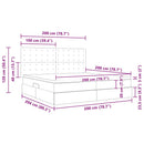 LED opbevarings seng med madras Blå 200 x 200 cm Stof