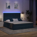 LED opbevarings seng med madras Mørk blå 180 x 200 cm Fløjl