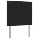 LED opbevarings seng med madras Sort 100 x 200 cm Fløjl
