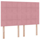 LED opbevarings seng med madras Lyserød 140 x 190 cm Fløjl