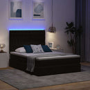 LED opbevarings seng med madras Sort 140 x 200 cm Fløjl