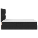 LED opbevarings seng med madras Sort 140 x 200 cm Fløjl