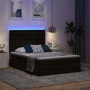 LED opbevarings seng med madras Sort 140 x 190 cm Fløjl