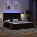 LED opbevarings seng med madras Sort 180 x 200 cm Fløjl
