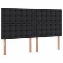 Seng med opbevaring og LED Sort 200 x 200 cm Kunstlæder
