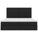 LED opbevarings seng med madras Sort 180 x 200 cm Stof