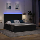 LED opbevarings seng med madras Sort 200 x 200 cm Stof