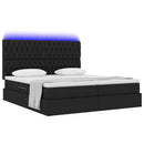 LED opbevarings seng med madras Sort 200 x 200 cm Stof