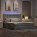 LED opbevarings seng med madras Lysegrå 180 x 200 cm Stof