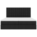 LED opbevarings seng med madras Sort 180 x 200 cm Stof