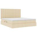 LED opbevarings seng med madras Creme 180 x 200 cm Stof