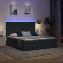 LED opbevarings seng med madras Mørkegrå 180 x 200 cm Fløjl