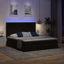 LED opbevarings seng med madras Sort 200 x 200 cm Fløjl