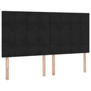 LED opbevarings seng med madras Sort 200 x 200 cm Fløjl