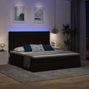 LED opbevarings seng med madras Sort 180 x 200 cm Fløjl