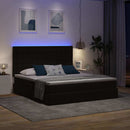 LED opbevarings seng med madras Sort 200 x 200 cm Fløjl