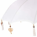 Balinesisk parasol med base Creme 185 x 185 x 260 cm