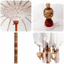 Balinesisk parasol med base Creme 185 x 185 x 260 cm