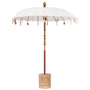 Balinesisk parasol med base Creme 185 x 185 x 260 cm