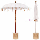 Balinesisk parasol med base Creme 185 x 185 x 260 cm