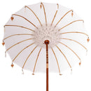 Balinesisk parasol med base Creme 185 x 185 x 260 cm