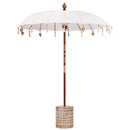 Balinesisk parasol med base Creme 185 x 185 x 260 cm