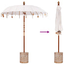 Balinesisk parasol med base Creme 185 x 185 x 260 cm