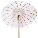Balinesisk parasol med base Creme 215 x 215 x 260 cm