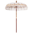 Balinesisk parasol med base Creme 185 x 185 x 260 cm
