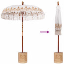 Balinesisk parasol med base Creme 185 x 185 x 260 cm
