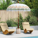 Balinesisk parasol med base Creme 185 x 185 x 260 cm
