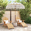Balinesisk parasol med base Creme 185 x 185 x 260 cm