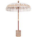 Balinesisk parasol med base Creme 185 x 185 x 260 cm