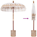Balinesisk parasol med base Creme 185 x 185 x 260 cm
