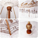 Balinesisk parasol med base Creme 215 x 215 x 260 cm
