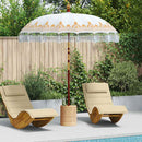 Balinesisk parasol med base Creme 215 x 215 x 260 cm