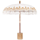 Balinesisk parasol med base Creme 215 x 215 x 260 cm