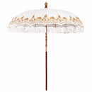 Balinesisk parasol med base Creme 215 x 215 x 260 cm