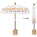 Balinesisk parasol med base Creme 215 x 215 x 260 cm
