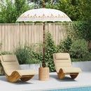 Balinesisk parasol med base Creme 185 x 185 x 260 cm