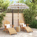 Balinesisk parasol med base Creme 185 x 185 x 260 cm